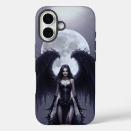 Dark Angel Gothic Moon - Mystieke Fantasy Art iPhone 16 Hoesje