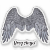 Dark Angel Gray Wings Vinyl Cutout Sticker (Voorkant)