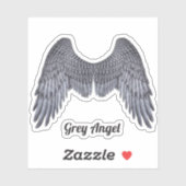 Dark Angel Gray Wings Vinyl Cutout Sticker (Vel)