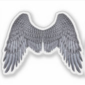 Dark Angel Gray Wings Vinyl Cutout Sticker (Voorkant)
