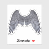 Dark Angel Gray Wings Vinyl Cutout Sticker (Vel)