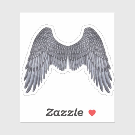 Dark Angel Gray Wings Vinyl Cutout Sticker (Vel)