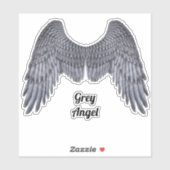 Dark Angel Gray Wings Vinyl Cutout Sticker (Vel)