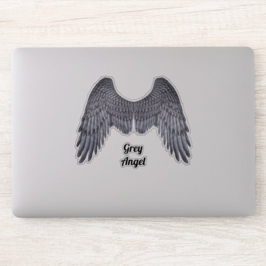 Dark Angel Gray Wings Vinyl Cutout Sticker (Computer)