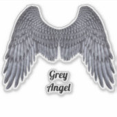 Dark Angel Gray Wings Vinyl Cutout Sticker (Voorkant)