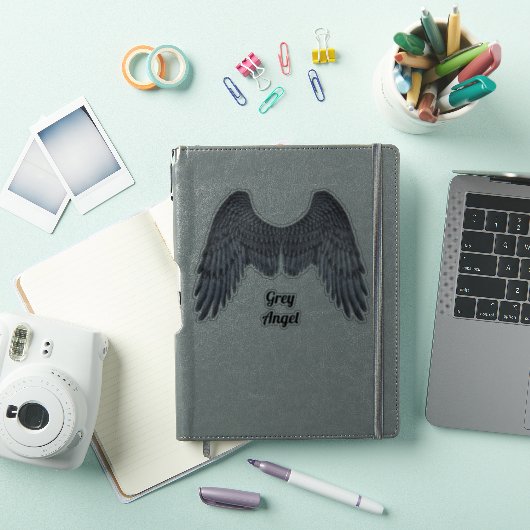 Dark Angel Gray Wings Vinyl Cutout Sticker (iPad Cover)