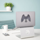 Dark Angel Gray Wings Vinyl Cutout Sticker (Laptop op bureau)