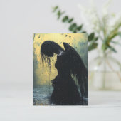 Dark Angel in Rain Fantasy Briefkaart (Staand voorkant)