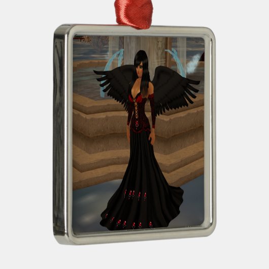 Dark Angel Love Square Ornament (Rechts)