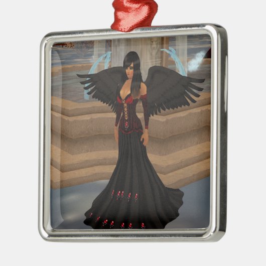 Dark Angel Love Square Ornament (Links)