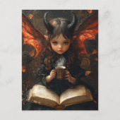 Dark Angel met koffie en een boek Briefkaart (Voorkant)