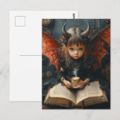 Dark Angel met koffie en een boek Briefkaart (Voorkant / Achterkant)