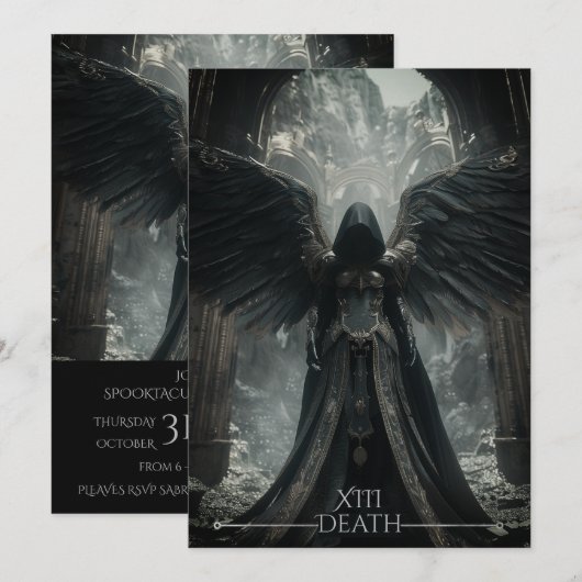 Dark Angel of Death Tarot Kaart Halloween Party (Voorkant / Achterkant)