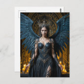 Dark Angel Queen in Candlelit Hall Briefkaart (Voorkant / Achterkant)