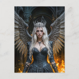 Dark Angel Queen in Candlelit Hall Briefkaart