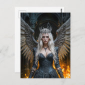 Dark Angel Queen in Candlelit Hall Briefkaart (Voorkant / Achterkant)