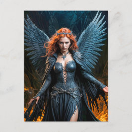 Dark Angel Queen in Candlelit Hall Briefkaart
