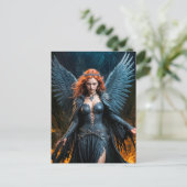 Dark Angel Queen in Candlelit Hall Briefkaart (Staand voorkant)