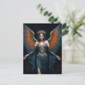 Dark Angel Queen with Red Wings Briefkaart (Staand voorkant)