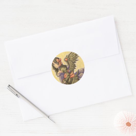 Dark Angel-Stickers Ronde Sticker (Envelop)