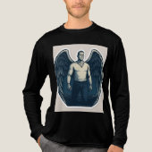 Dark Angel Warrior | Black Full Sleeve T-Shirt Des (Voorkant volledig)