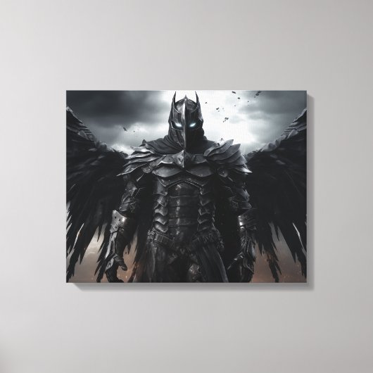 Dark Angel Warrior Knight - Uitgerekte Canvas Prin (Voorkant)