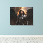 Dark Angel Warrior Knight - Uitgerekte Canvas Prin Afdruk (Insitu (Houten vloer))