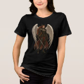 Dark Angel Warrior with Sword & Wings Tri-Blend Shirt (Voorkant)