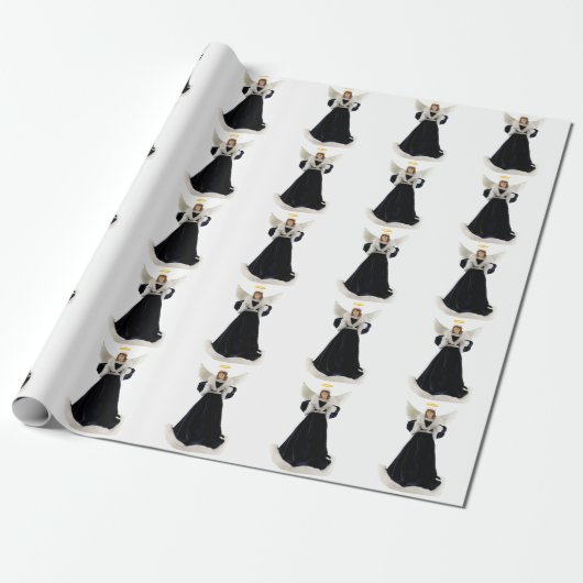Dark Angel White Wrapping Paper Cadeaupapier (Uitgerold)
