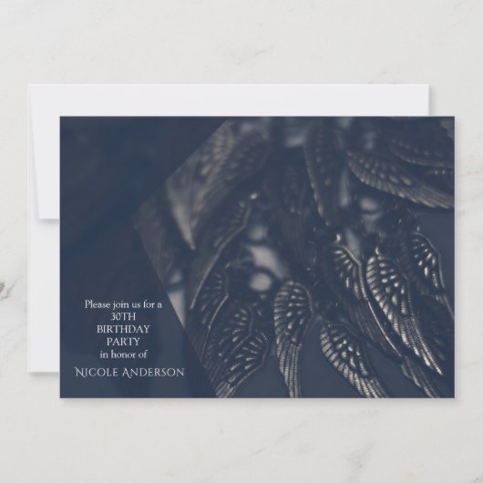 Dark Angel Wings Gothic Glam Party-uitnodigingen Kaart (Voorkant)