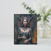 Dark Angel with Crown and Roses Briefkaart (Staand voorkant)