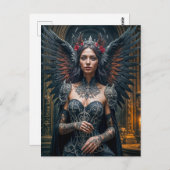 Dark Angel with Crown and Roses Briefkaart (Voorkant / Achterkant)