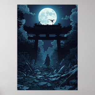 Dark Anime Esthetisch Poster – Gothic Japanese Man