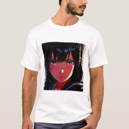 Dark Anime Karakter Portret - Intense esthetiek T-shirt