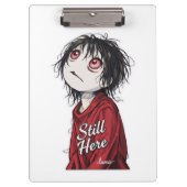 Dark Anime  "Still Here" Aesthetic Gothic Illustra Klembord (Voorkant)