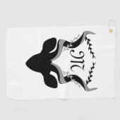 Dark Antelope Silhouette Gepersonaliseerd Monogram Golfhanddoek (Horizontaal)