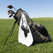 Dark Antelope Silhouette Gepersonaliseerd Monogram Golfhanddoek (Groen)