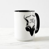 Dark Antelope Silhouette Gepersonaliseerd Monogram Mok (Voorkant rechts)