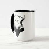Dark Antelope Silhouette Gepersonaliseerd Monogram Mok (Voorkant links)