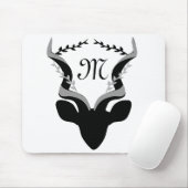 Dark Antelope Silhouette Gepersonaliseerd Monogram Muismat (Met muis)