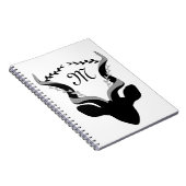 Dark Antelope Silhouette Gepersonaliseerd Monogram Notitieboek (Rechterzijde)
