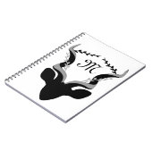 Dark Antelope Silhouette Gepersonaliseerd Monogram Notitieboek (Linkerzijde)
