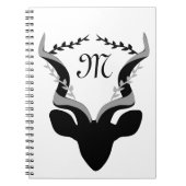 Dark Antelope Silhouette Gepersonaliseerd Monogram Notitieboek (Voorkant)
