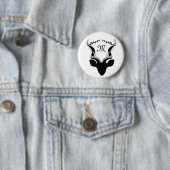 Dark Antelope Silhouette Gepersonaliseerd Monogram Ronde Button 5,7 Cm (In situ)