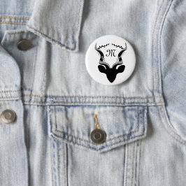 Dark Antelope Silhouette Gepersonaliseerd Monogram Ronde Button 5,7 Cm