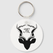 Dark Antelope Silhouette Gepersonaliseerd Monogram Sleutelhanger (Voorkant)