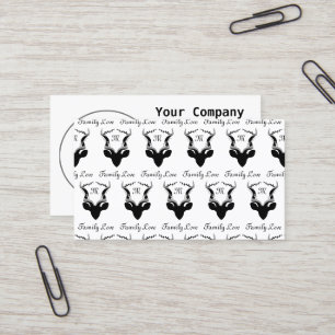 Dark Antelope Silhouette Gepersonaliseerd Monogram Visitekaartje