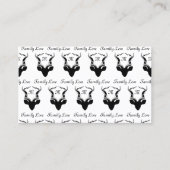 Dark Antelope Silhouette Gepersonaliseerd Monogram Visitekaartje (Voorkant)