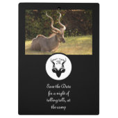 Dark Antelope Silhouette Monogram Foto Klembord (Achterkant)