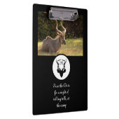 Dark Antelope Silhouette Monogram Foto Klembord (Rechts)